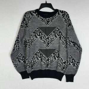 Vintage Barnaby Mens XL Sweater Triangle Patches Crewneck Virgin Acrylic